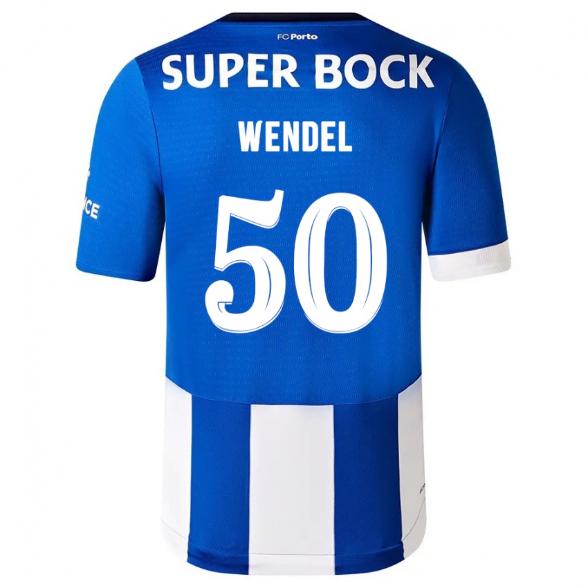 Męski Wendel #50 Niebiesko Biały Domowa Koszulka 2023/24 Koszulki Klubowe