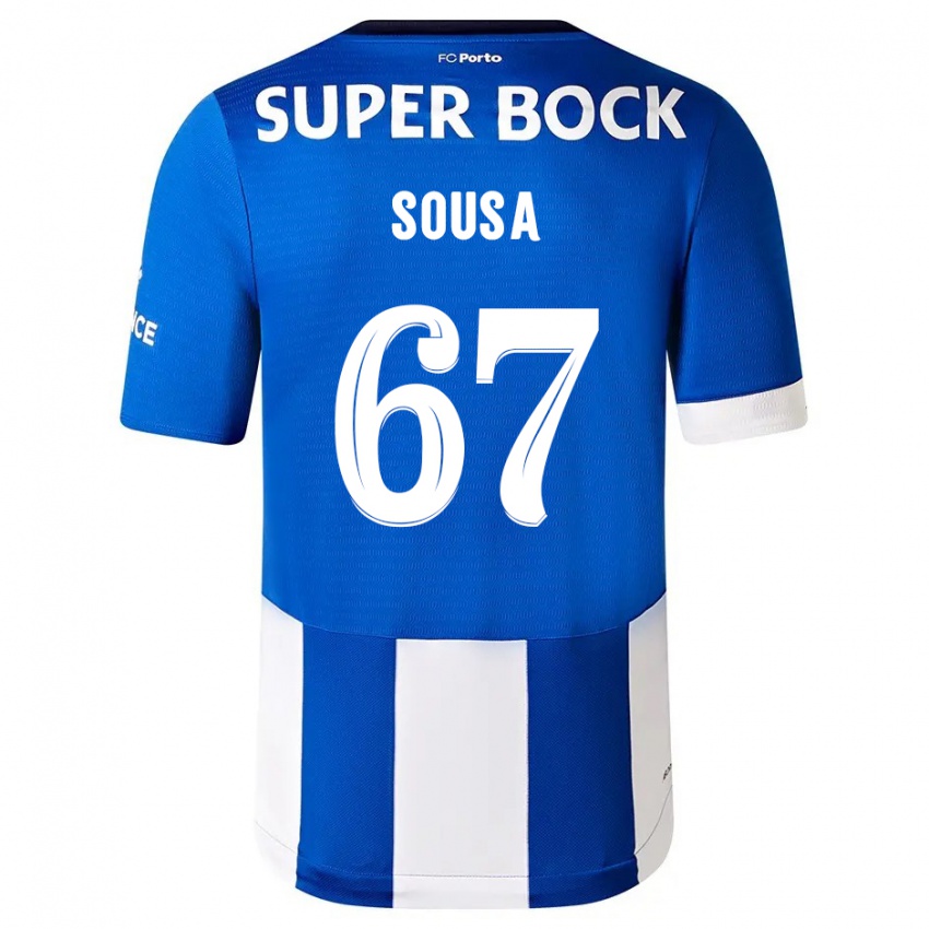 Męski Vasco Sousa #67 Niebiesko Biały Domowa Koszulka 2023/24 Koszulki Klubowe