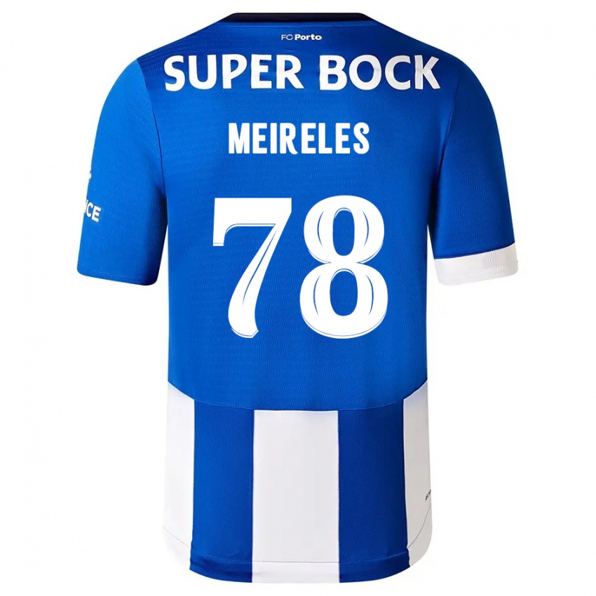 Męski Jorge Meireles #78 Niebiesko Biały Domowa Koszulka 2023/24 Koszulki Klubowe