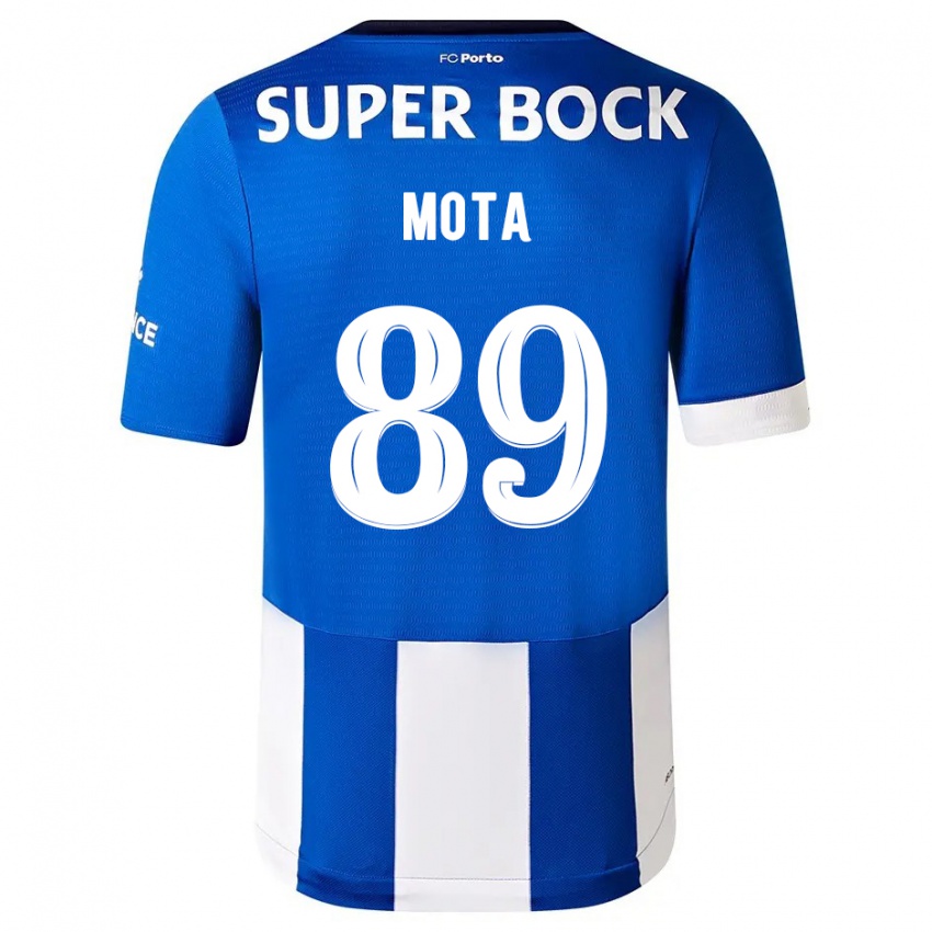 Męski Luís Mota #89 Niebiesko Biały Domowa Koszulka 2023/24 Koszulki Klubowe