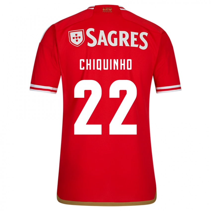 Męski Chiquinho #22 Czerwony Domowa Koszulka 2023/24 Koszulki Klubowe