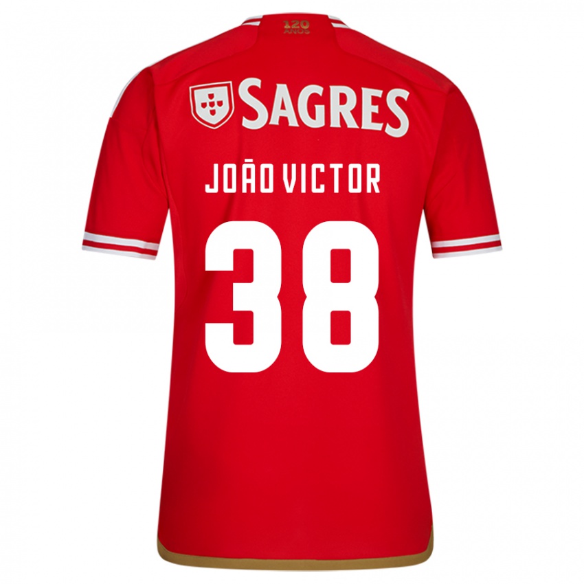 Męski Joao Victor #38 Czerwony Domowa Koszulka 2023/24 Koszulki Klubowe