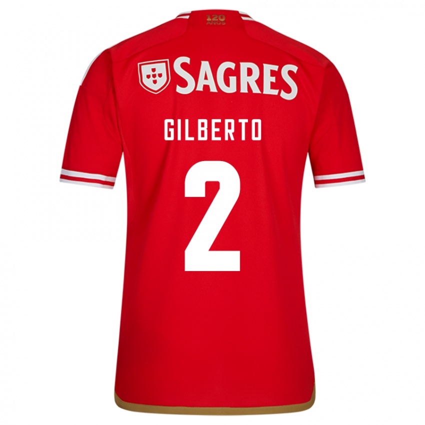 Męski Gilberto #2 Czerwony Domowa Koszulka 2023/24 Koszulki Klubowe