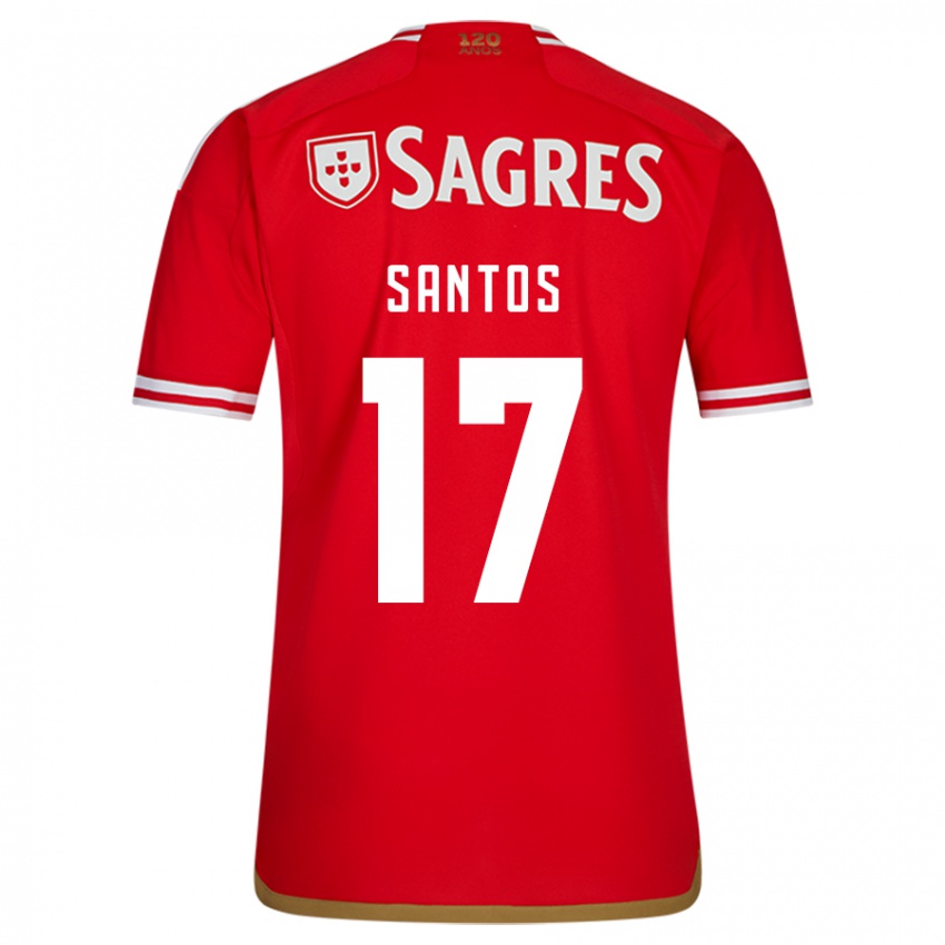 Męski Daniela Santos #17 Czerwony Domowa Koszulka 2023/24 Koszulki Klubowe
