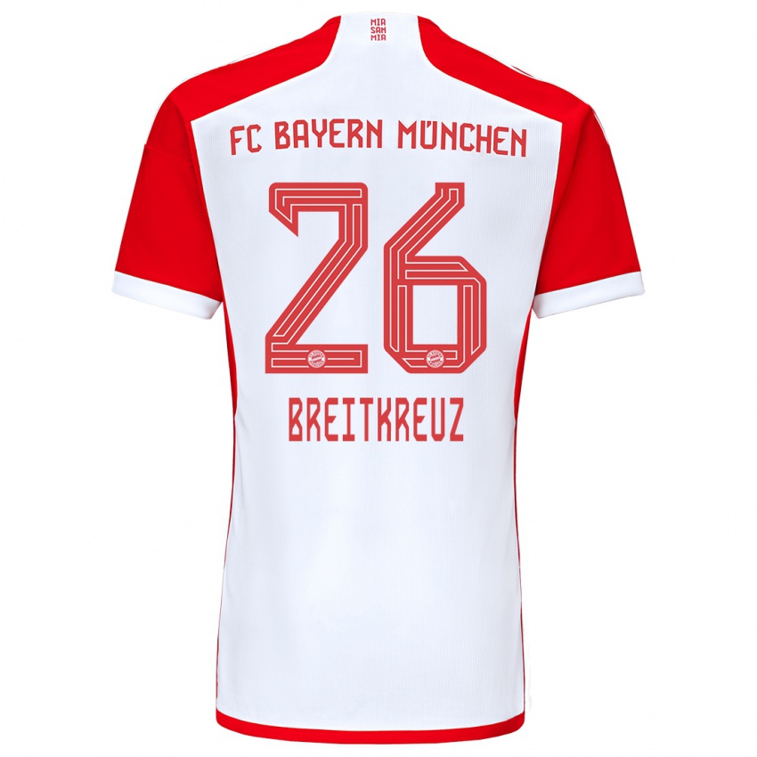 Męski Steve Breitkreuz #26 Czerwony Biały Domowa Koszulka 2023/24 Koszulki Klubowe