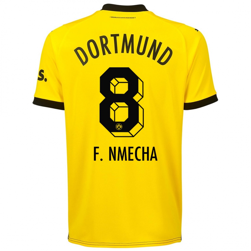 Męski Felix Nmecha #8 Żółty Domowa Koszulka 2023/24 Koszulki Klubowe