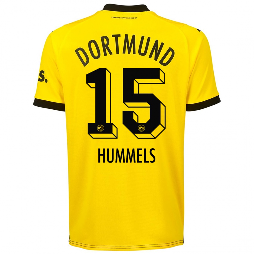Męski Mats Hummels #15 Żółty Domowa Koszulka 2023/24 Koszulki Klubowe