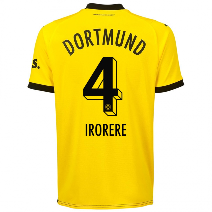 Męski Felix Irorere #4 Żółty Domowa Koszulka 2023/24 Koszulki Klubowe