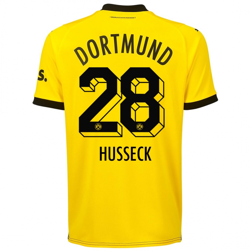 Męski Jonah Husseck #28 Żółty Domowa Koszulka 2023/24 Koszulki Klubowe