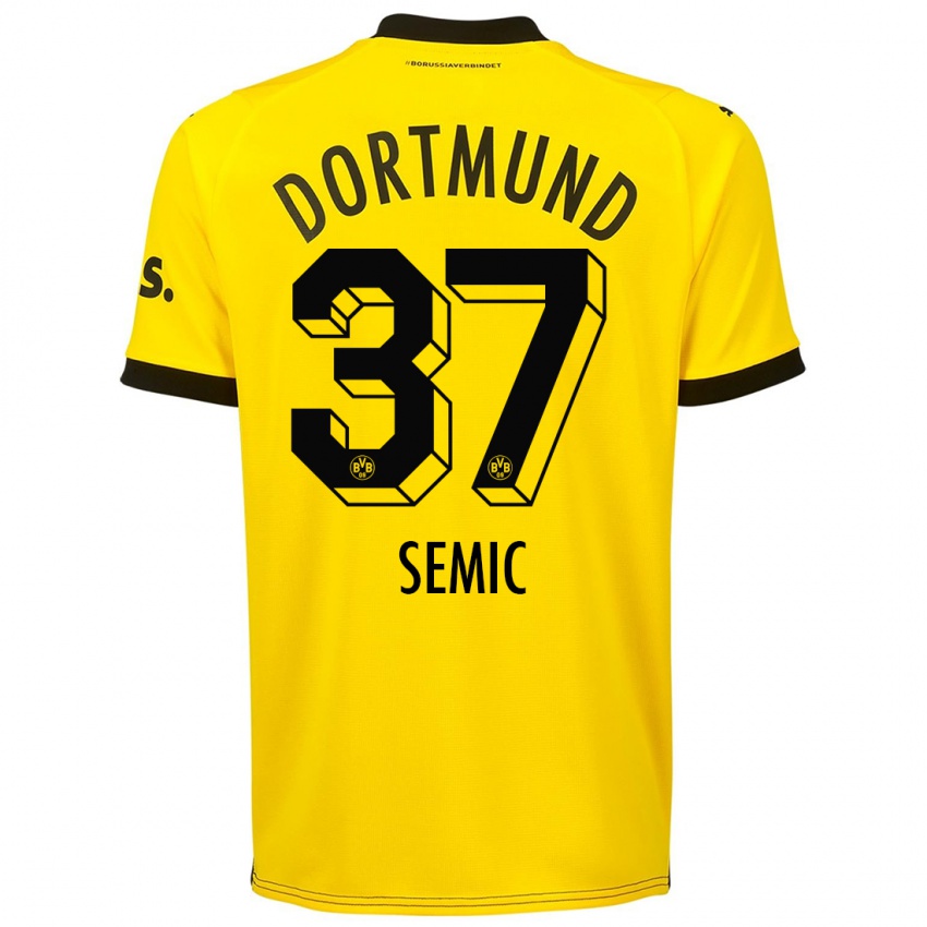Męski Lion Semic #37 Żółty Domowa Koszulka 2023/24 Koszulki Klubowe