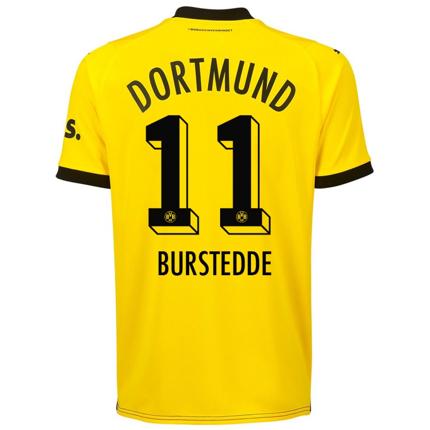 Męski Joshua Burstedde #11 Żółty Domowa Koszulka 2023/24 Koszulki Klubowe