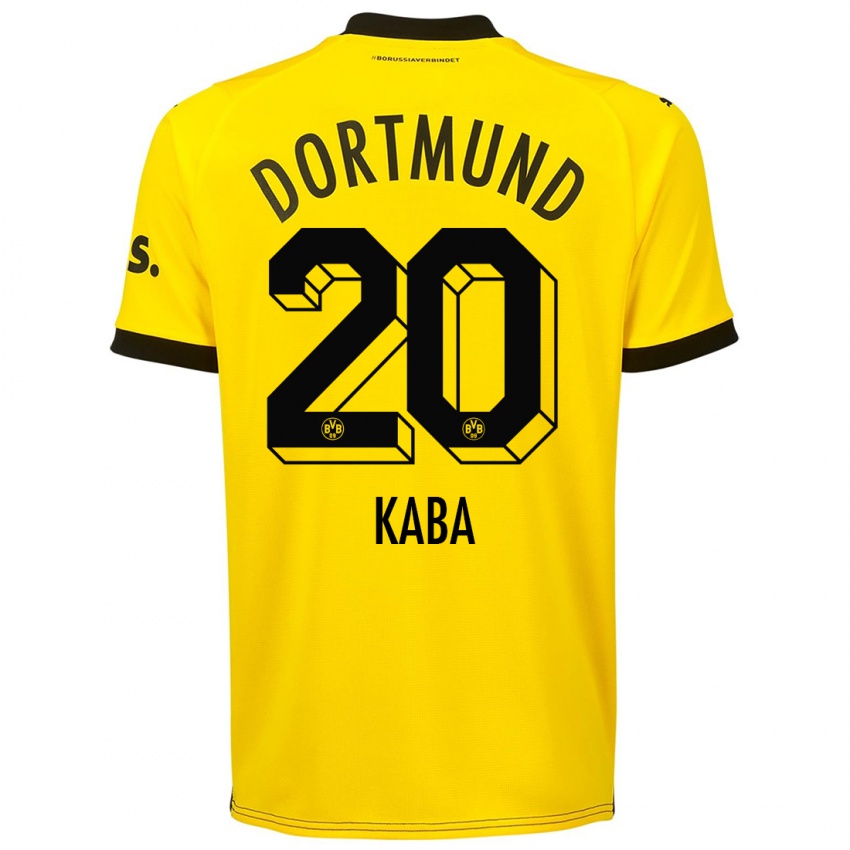 Męski Mussa Kaba #20 Żółty Domowa Koszulka 2023/24 Koszulki Klubowe