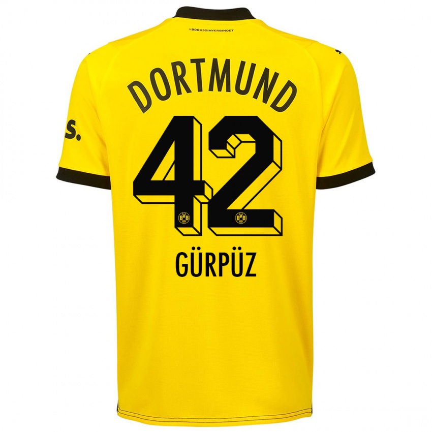 Męski Goktan Gurpuz #42 Żółty Domowa Koszulka 2023/24 Koszulki Klubowe