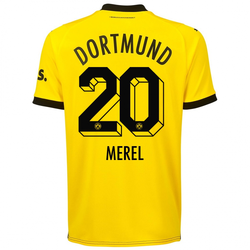 Męski Freriks Merel #20 Żółty Domowa Koszulka 2023/24 Koszulki Klubowe