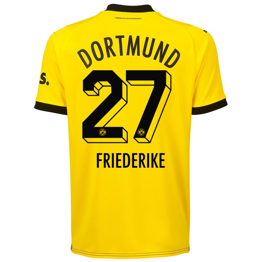 Męski Burczik Friederike #27 Żółty Domowa Koszulka 2023/24 Koszulki Klubowe