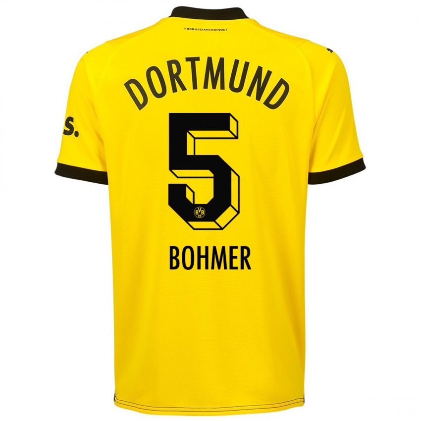 Męski Tim Bohmer #5 Żółty Domowa Koszulka 2023/24 Koszulki Klubowe
