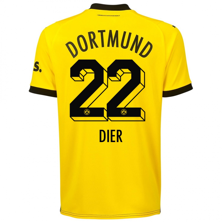 Męski Henrik Dier #22 Żółty Domowa Koszulka 2023/24 Koszulki Klubowe