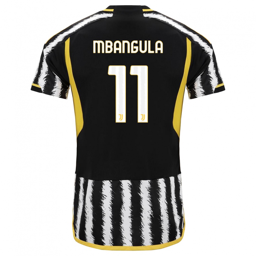 Męski Samuel Mbangula #11 Czarny Biały Domowa Koszulka 2023/24 Koszulki Klubowe