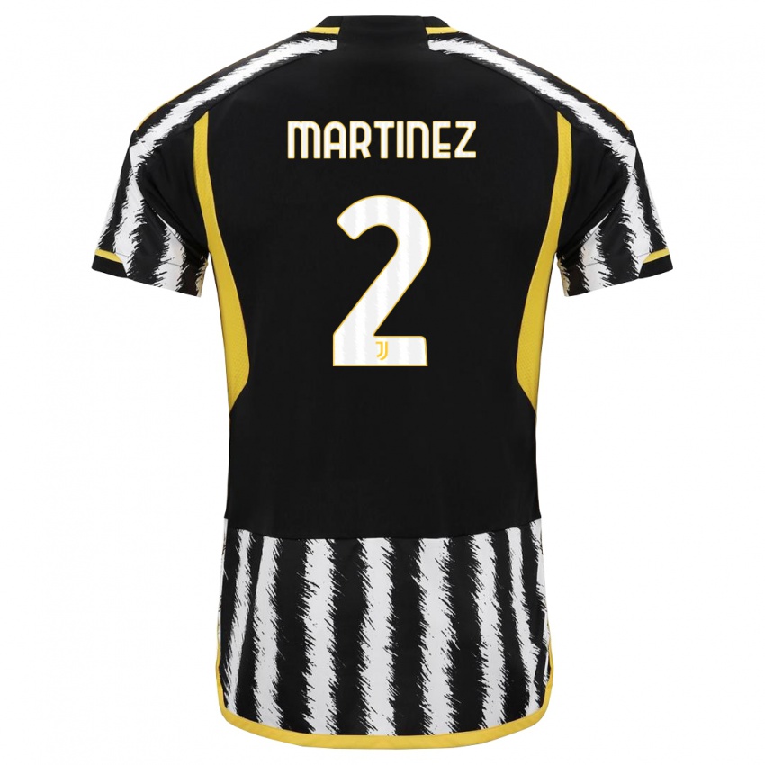 Męski Bruno Martinez #2 Czarny Biały Domowa Koszulka 2023/24 Koszulki Klubowe