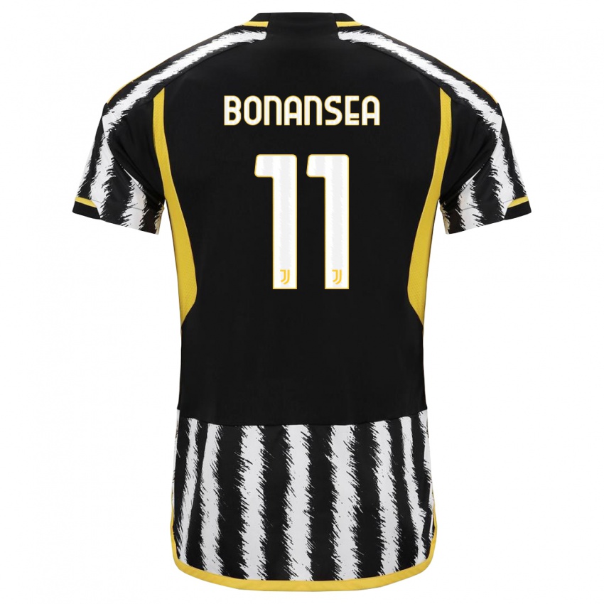 Męski Barbara Bonansea #11 Czarny Biały Domowa Koszulka 2023/24 Koszulki Klubowe