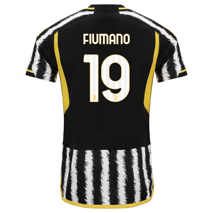 Męski Filippo Fiumano #19 Czarny Biały Domowa Koszulka 2023/24 Koszulki Klubowe