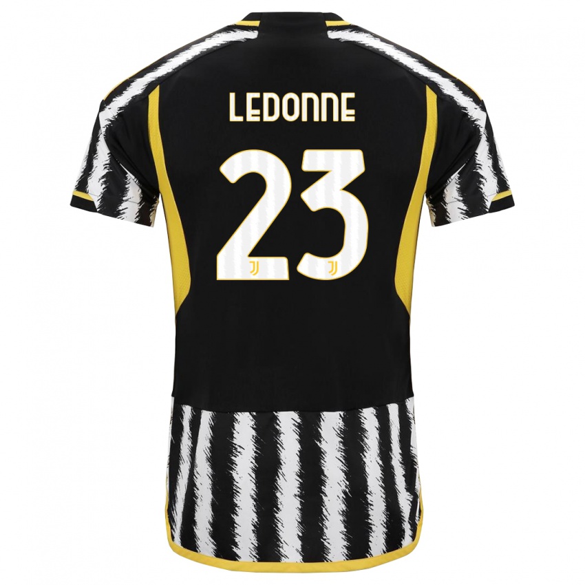 Męski Nicolo Ledonne #23 Czarny Biały Domowa Koszulka 2023/24 Koszulki Klubowe