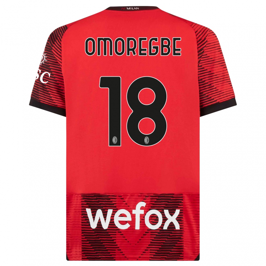 Męski Bob Murphy Omoregbe #18 Czerwony Czarny Domowa Koszulka 2023/24 Koszulki Klubowe
