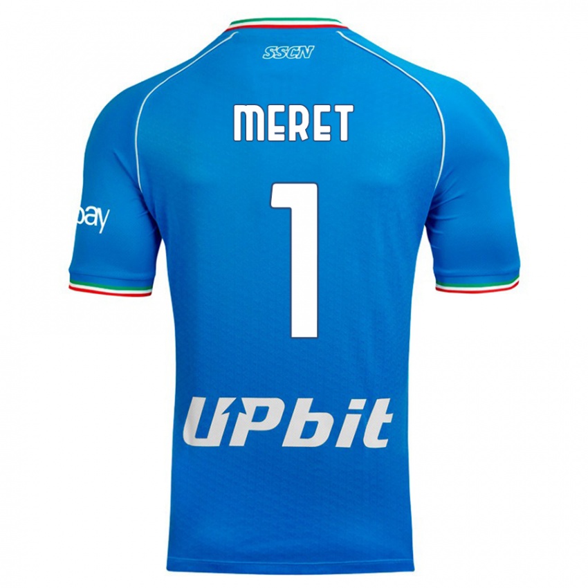 Męski Alex Meret #1 Niebieskie Niebo Domowa Koszulka 2023/24 Koszulki Klubowe