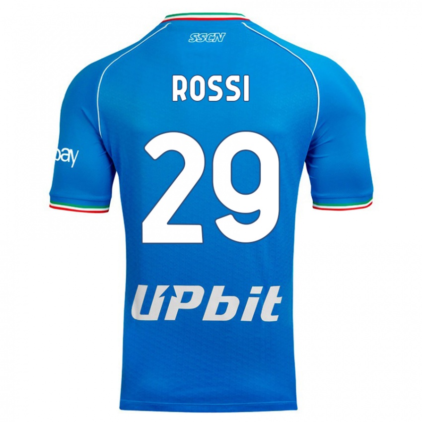Męski Francesco Rossi #29 Niebieskie Niebo Domowa Koszulka 2023/24 Koszulki Klubowe