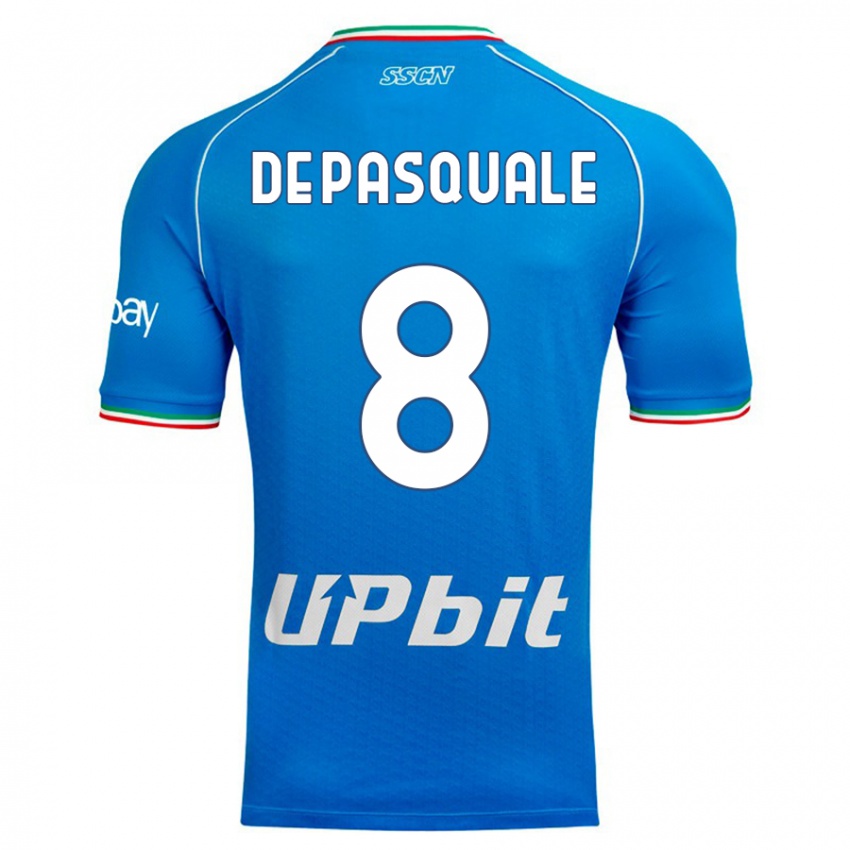 Męski Dylan De Pasquale #8 Niebieskie Niebo Domowa Koszulka 2023/24 Koszulki Klubowe