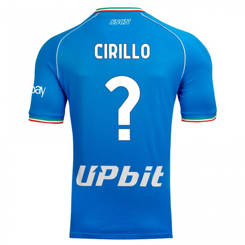 Męski Gioele Cirillo #0 Niebieskie Niebo Domowa Koszulka 2023/24 Koszulki Klubowe