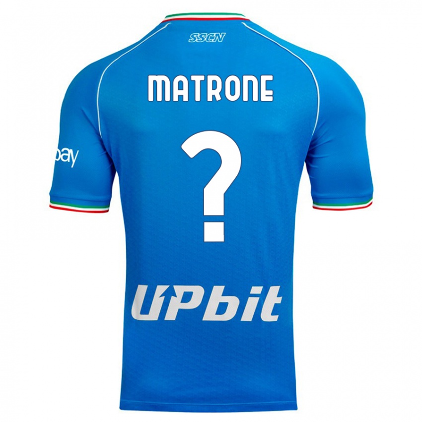 Męski Manuel Matrone #0 Niebieskie Niebo Domowa Koszulka 2023/24 Koszulki Klubowe