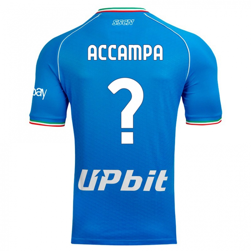 Męski Davide Accampa #0 Niebieskie Niebo Domowa Koszulka 2023/24 Koszulki Klubowe