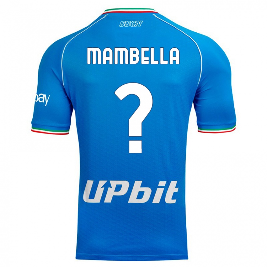 Męski Andrea Mambella #0 Niebieskie Niebo Domowa Koszulka 2023/24 Koszulki Klubowe
