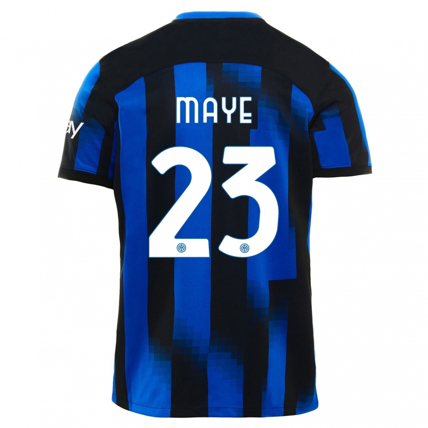 Męski Yvan Maye #23 Czarno-Niebieski Domowa Koszulka 2023/24 Koszulki Klubowe