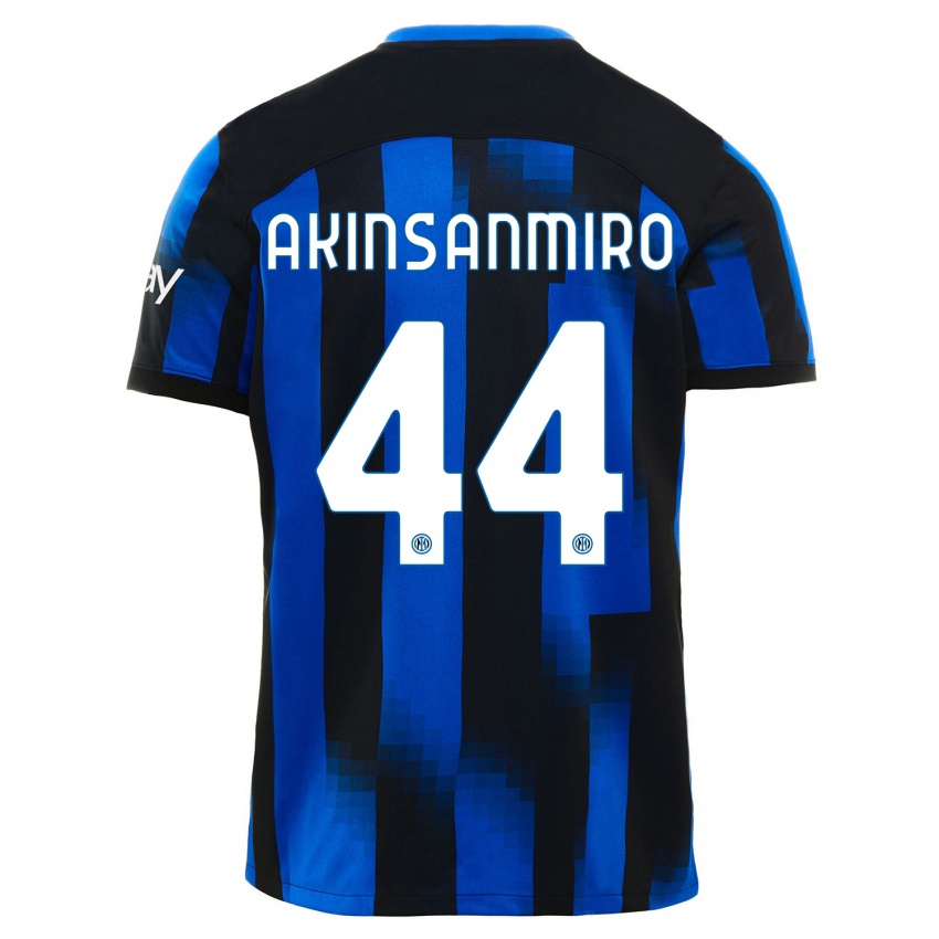 Męski Ebenezer Akinsanmiro #44 Czarno-Niebieski Domowa Koszulka 2023/24 Koszulki Klubowe