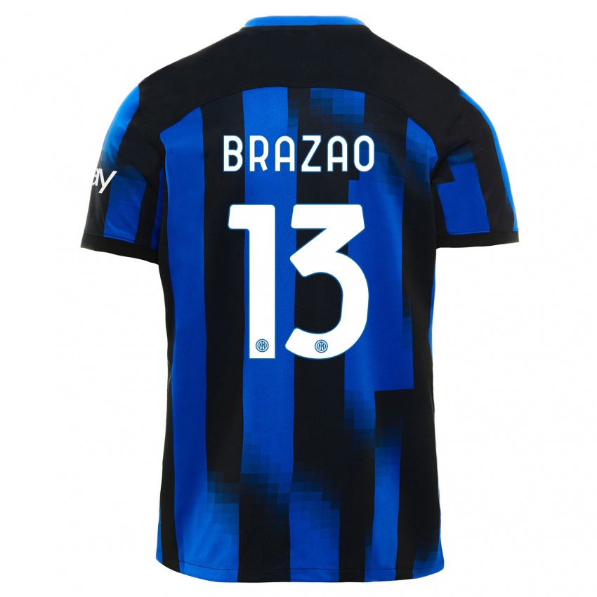 Męski Gabriel Brazao #13 Czarno-Niebieski Domowa Koszulka 2023/24 Koszulki Klubowe