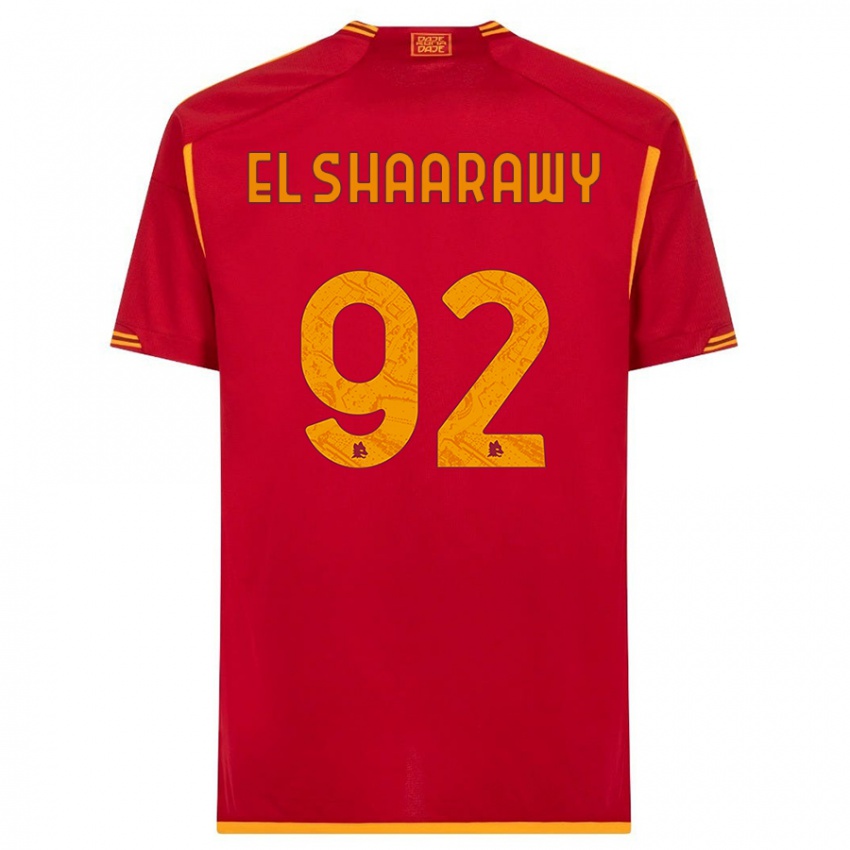 Męski Stephan El Shaarawy #92 Czerwony Domowa Koszulka 2023/24 Koszulki Klubowe
