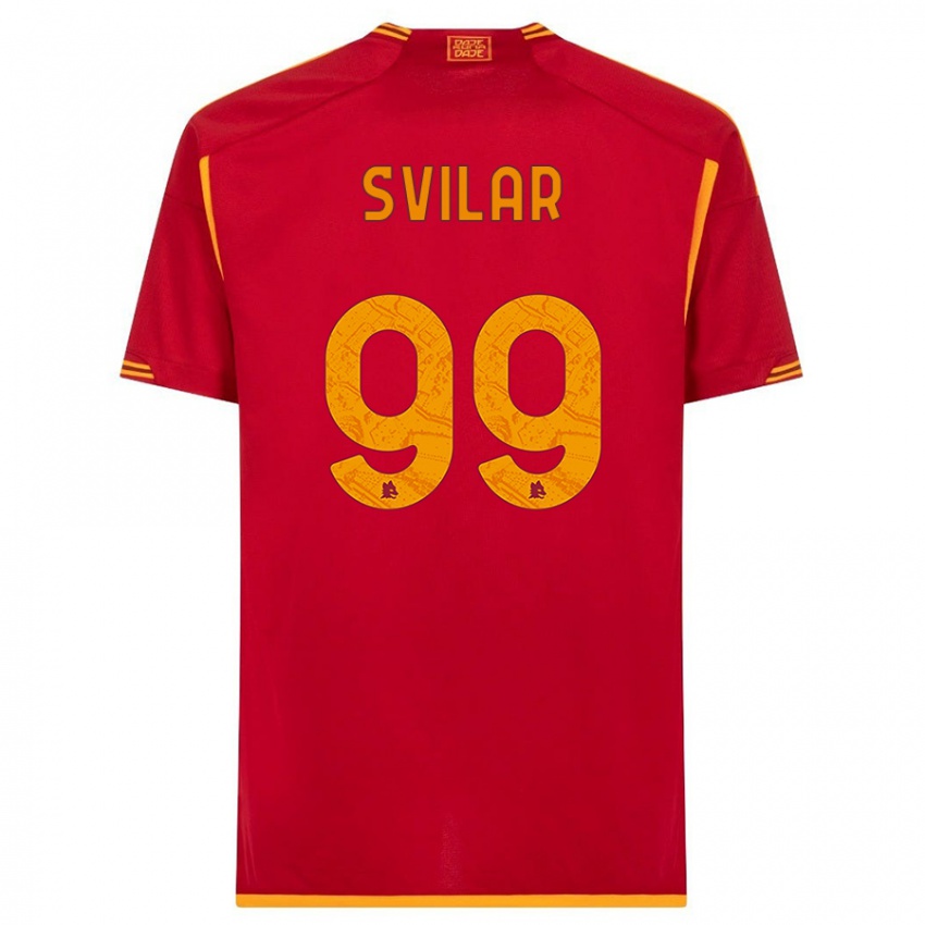 Męski Mile Svilar #99 Czerwony Domowa Koszulka 2023/24 Koszulki Klubowe