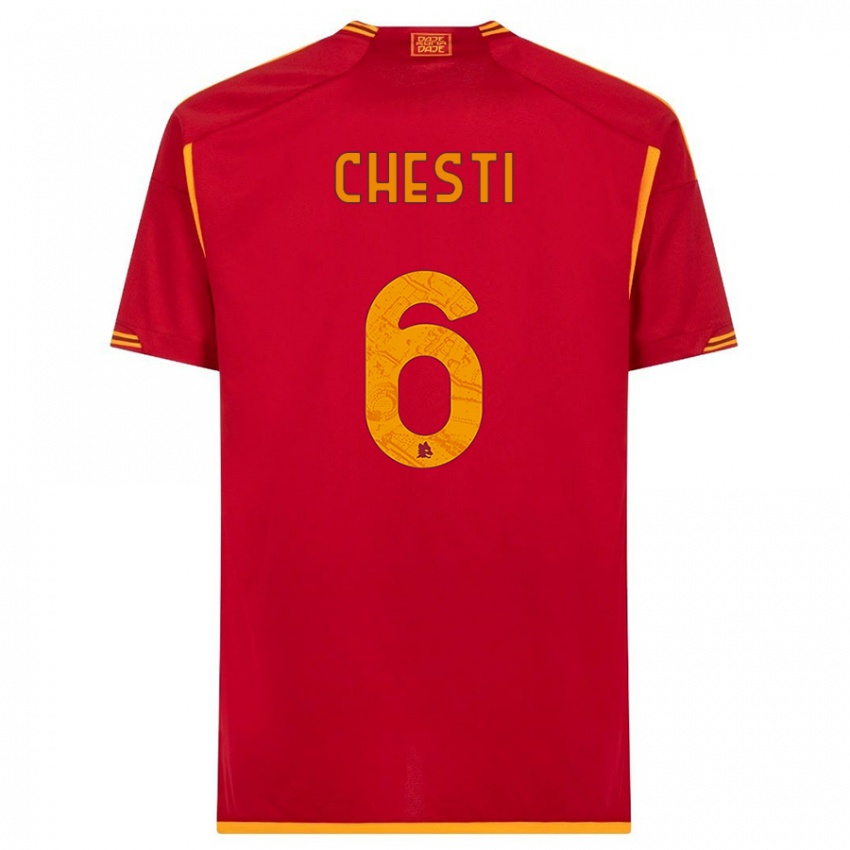 Męski Francesco Chesti #6 Czerwony Domowa Koszulka 2023/24 Koszulki Klubowe
