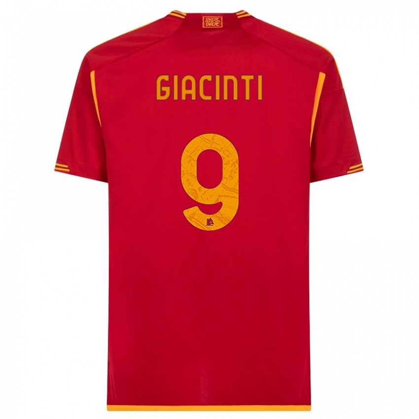 Męski Valentina Giacinti #9 Czerwony Domowa Koszulka 2023/24 Koszulki Klubowe