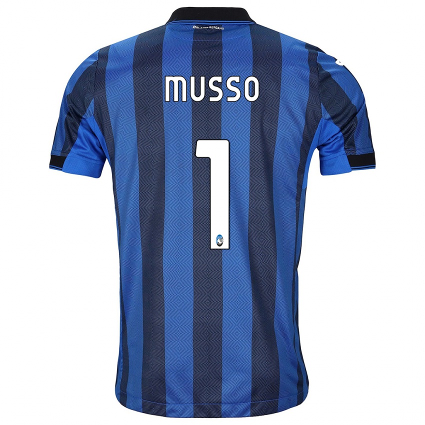 Męski Juan Musso #1 Czarno-Niebieski Domowa Koszulka 2023/24 Koszulki Klubowe