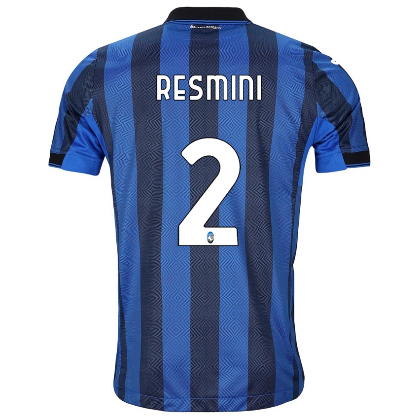 Męski Martina Resmini #2 Czarno-Niebieski Domowa Koszulka 2023/24 Koszulki Klubowe
