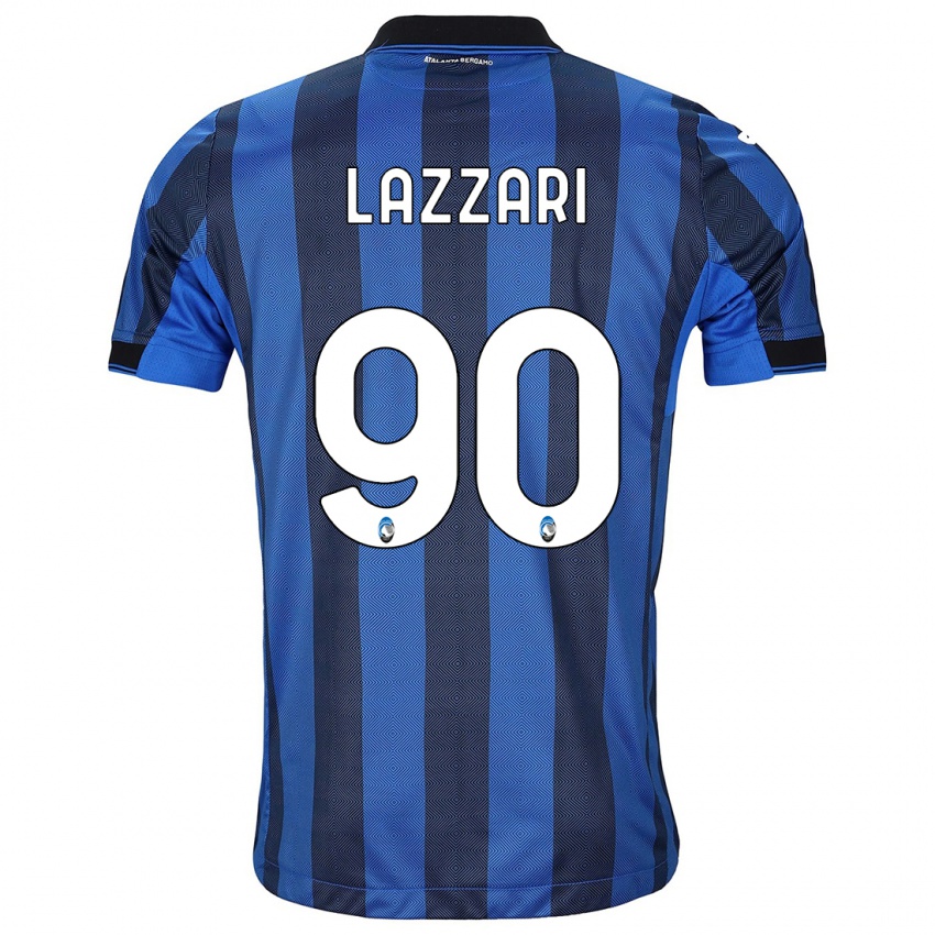 Męski Ilaria Lazzari #90 Czarno-Niebieski Domowa Koszulka 2023/24 Koszulki Klubowe