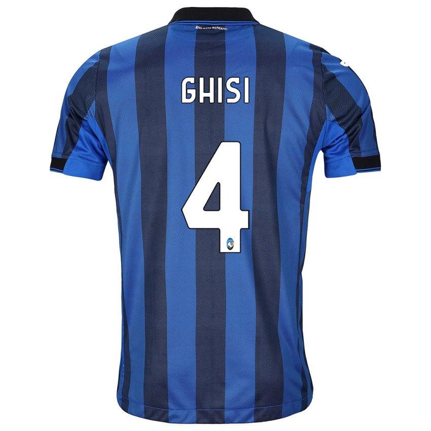 Męski Laura Ghisi #4 Czarno-Niebieski Domowa Koszulka 2023/24 Koszulki Klubowe
