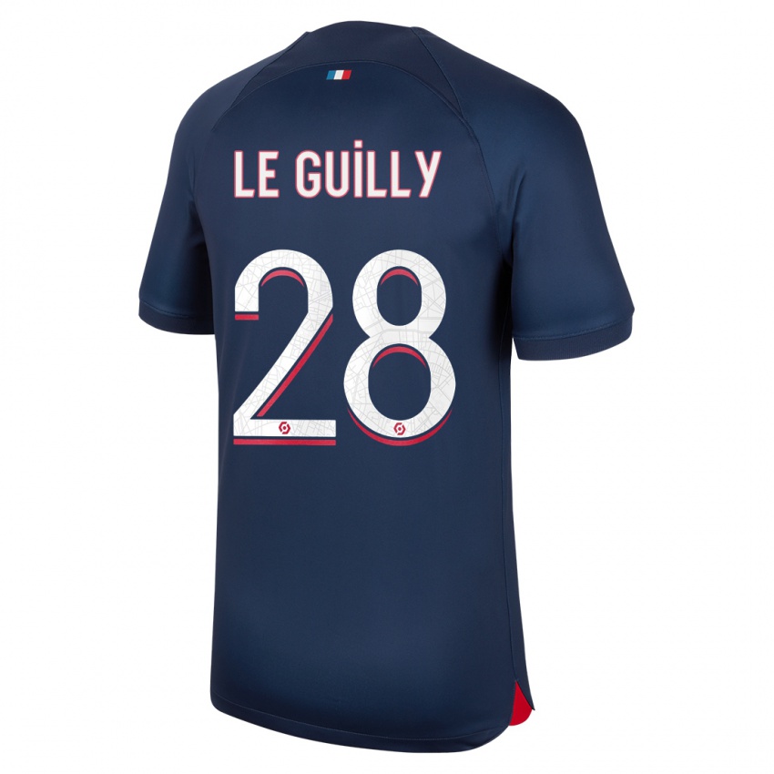 Męski Jade Le Guilly #28 Niebieski Czerwony Domowa Koszulka 2023/24 Koszulki Klubowe