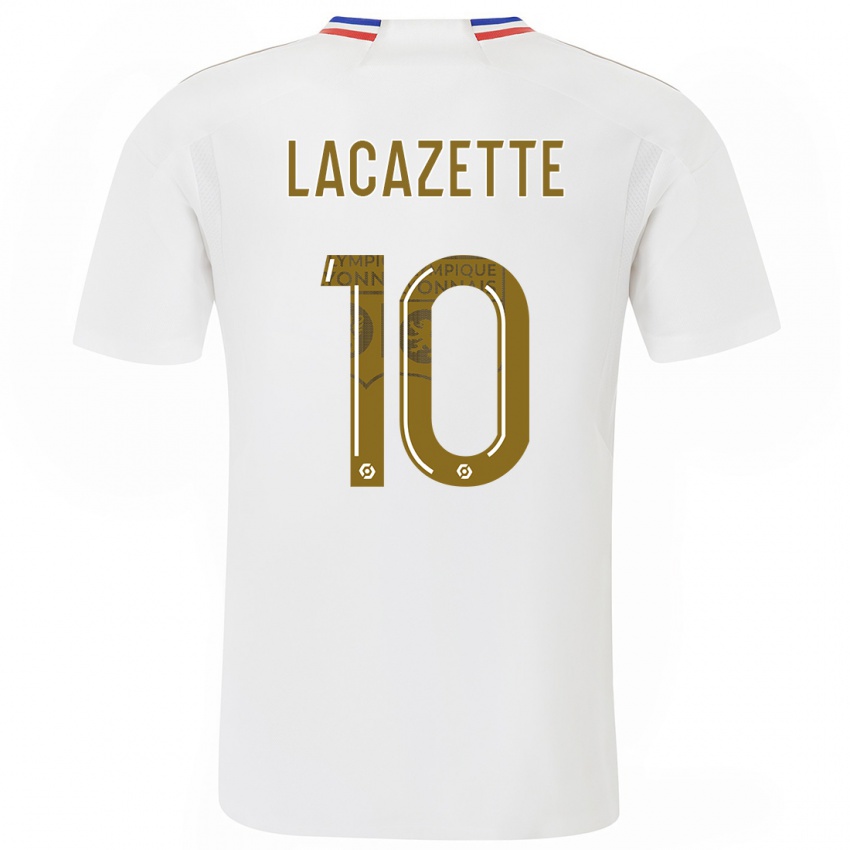 Męski Alexandre Lacazette #10 Biały Domowa Koszulka 2023/24 Koszulki Klubowe