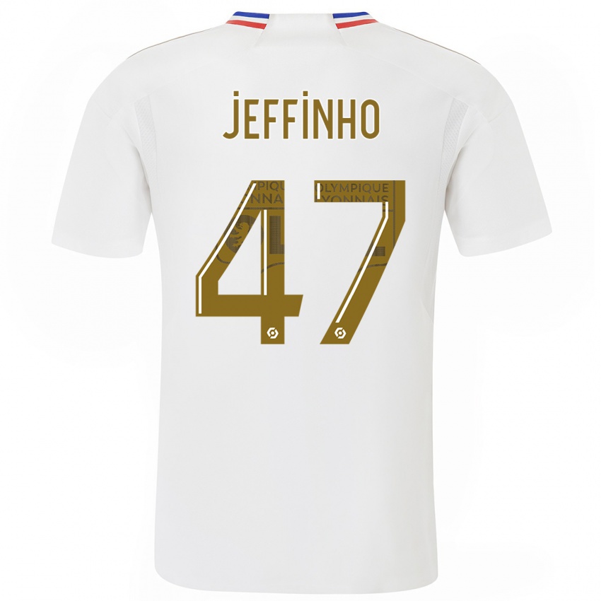 Męski Jeffinho #47 Biały Domowa Koszulka 2023/24 Koszulki Klubowe