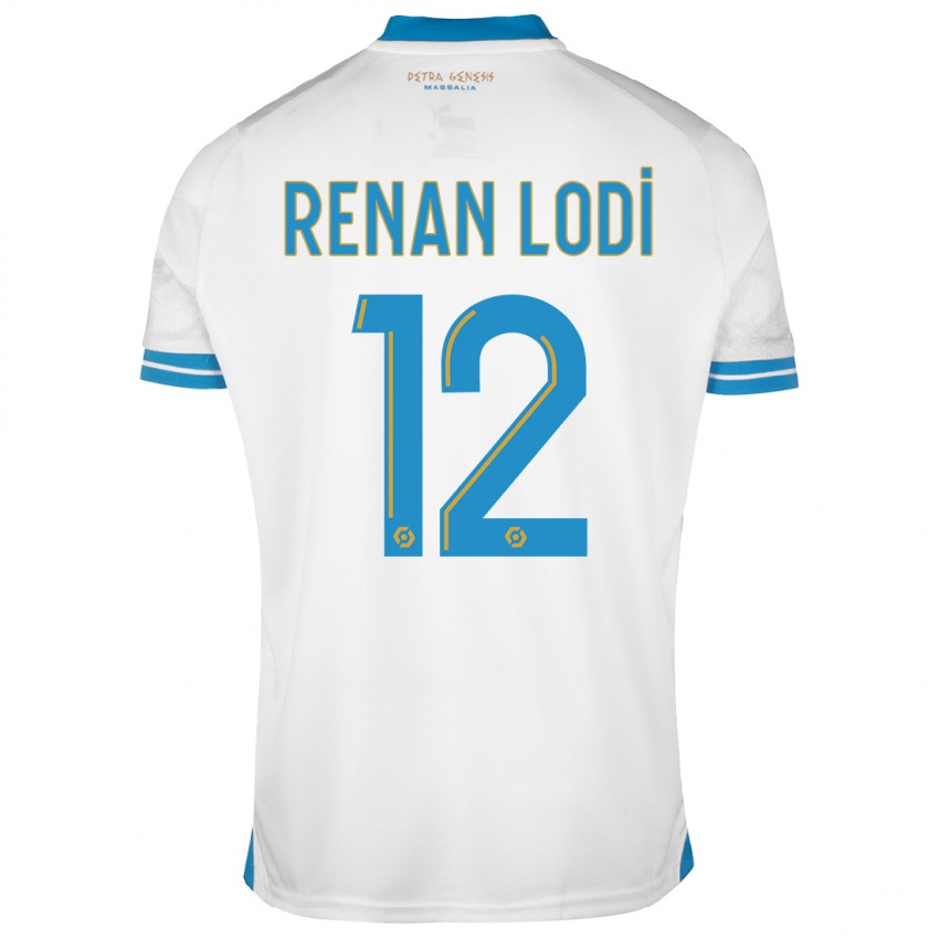 Męski Renan Lodi #12 Biały Domowa Koszulka 2023/24 Koszulki Klubowe