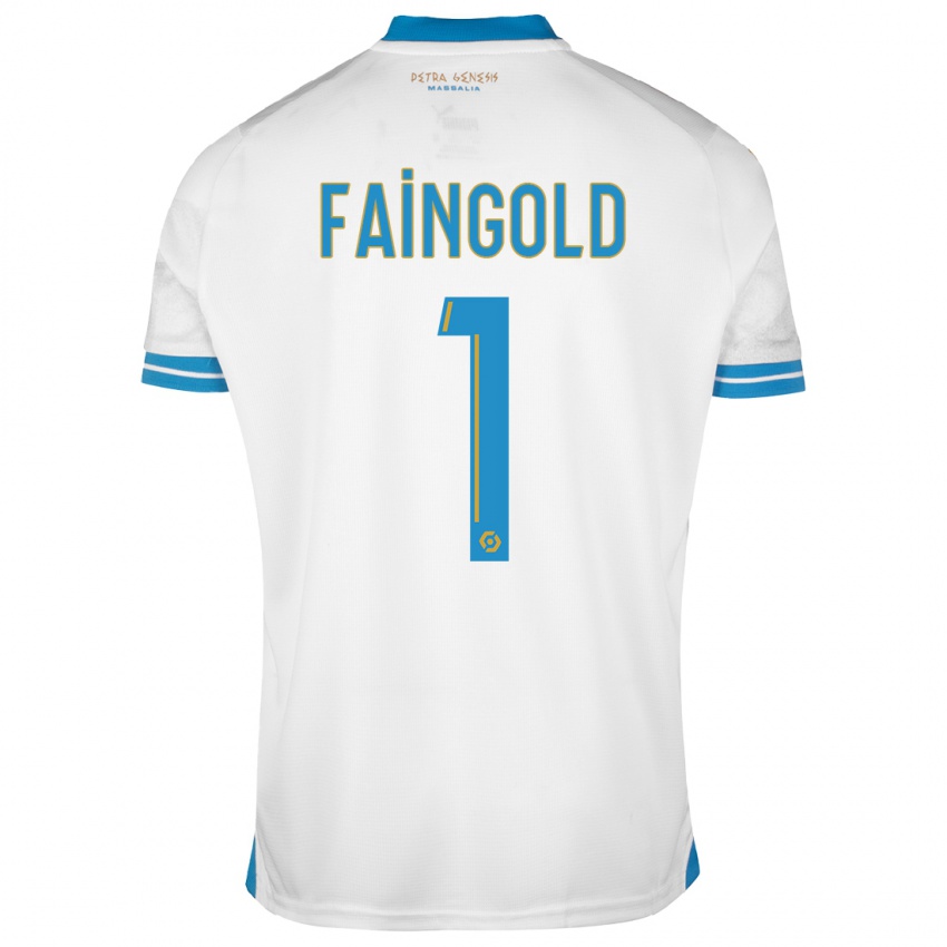 Męski Abbie Faingold #1 Biały Domowa Koszulka 2023/24 Koszulki Klubowe